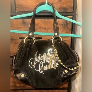Vintage Juicy Couture Bag Black Terry with Gold Accents
